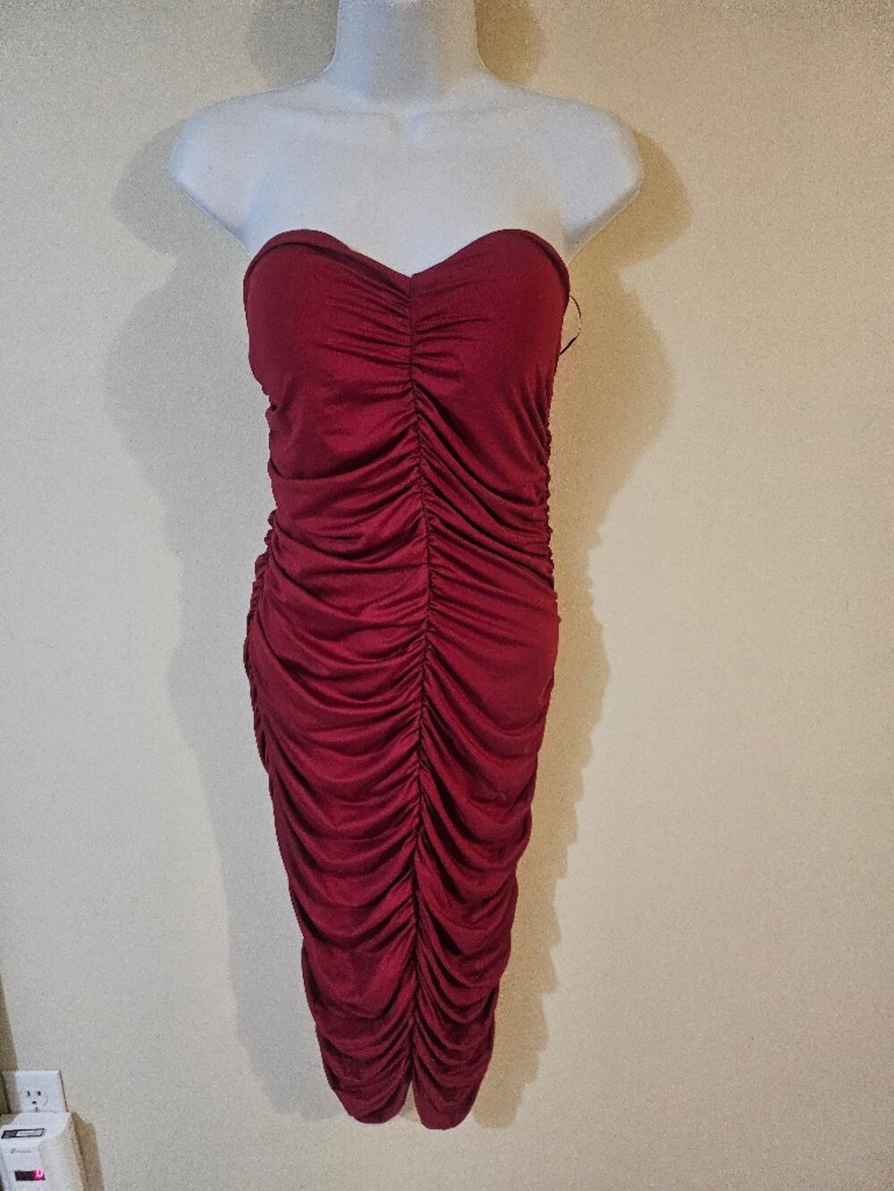 Cefian Strapless Ruched Maxi Dress - Size L